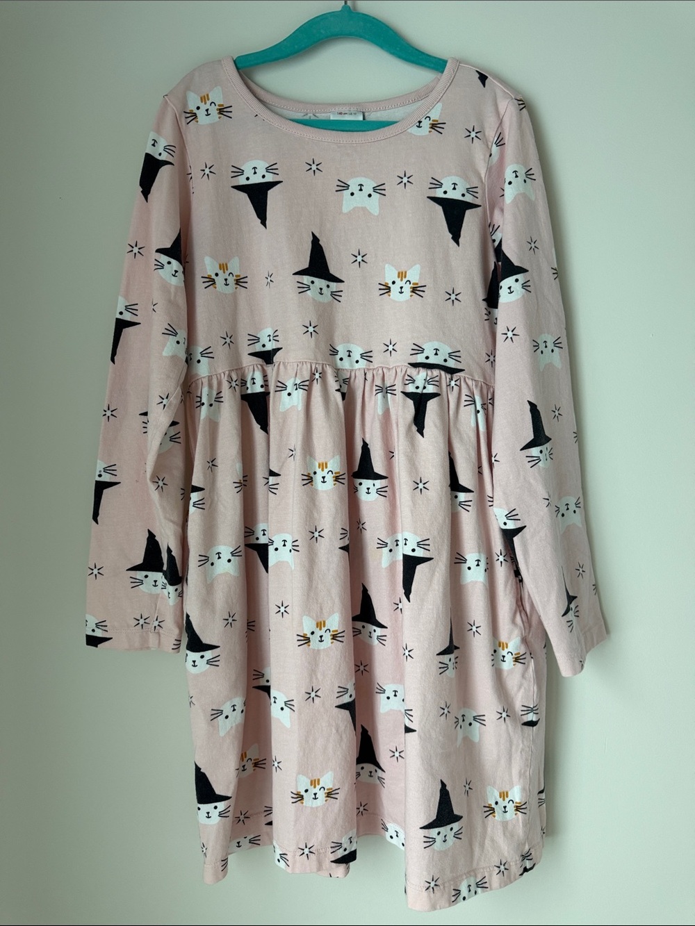 Hanna Andersson Pink Cat & Witch Hat Dress  with pockets (Size 10)